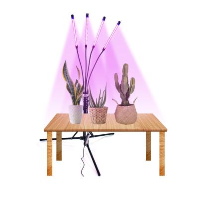 China Floor-standing 4 Lamps 360 Degree Folding Flexible Tripod Indoor Floor Stand Full Spectrum Folding Plant Grow Light for sale