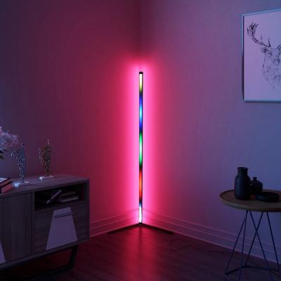 China Dropshipping Smallest Simple Modern Design Nordic RGB Modern Adjustable Vertical Led Smart Standing Corner Floor Lamp for sale