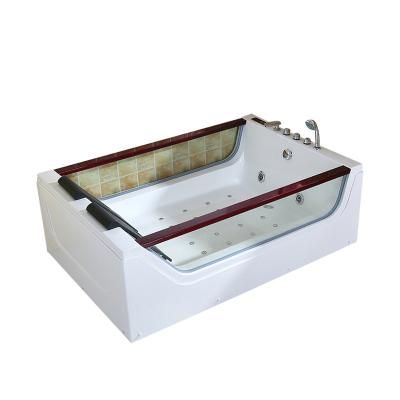 China New Materials Sustainable ABS Panel Luxury Air Bubble Led Rectangle Whirlpool Massage Lightweight Computer Controlled Bathtub for sale