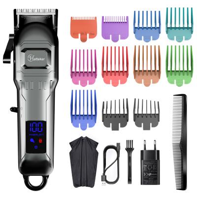 China Hatteker Outdoor Electric Hair Trimmer Professional Cordless LED Display Hair Clippers for sale