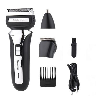 China Single Blade SURKER Multifunctional 3 IN 1 Sideburn Men's Electric Nose Ear Hair Trimmer Shaver for sale