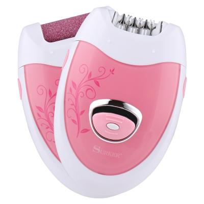 China Rv SURKER Multifunctional 2 in 1 Women Electric Razor Callus Removal Epilator for sale