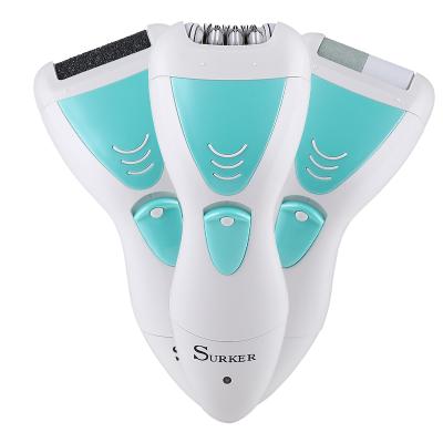 China Car SURKER Multifunctional Rechargeable 3 in 1 Foot Sharpener Electric Epilator Pedicure for sale