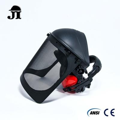 China JF506+JE201 Durable Wire Mesh Face Shield With Ear Muff 2 In 1 Combo Set CE And ANSI for sale