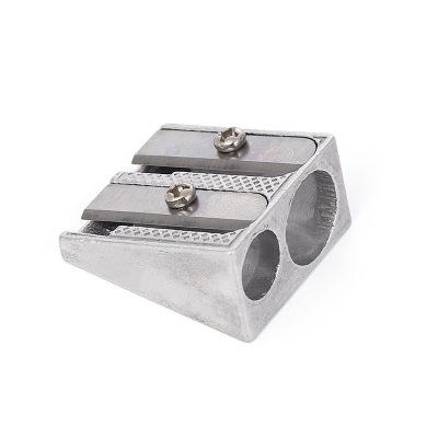 China promotional single or double hole metal office 3d pencil eraser school aluminum pencil sharpeners for sale