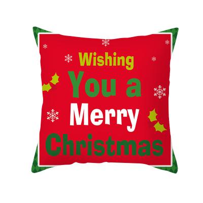 China 2021 Red Merry Christmas Decor Pillow Case Christmas Cushion Cover Memory Christmas Pillow Case for sale