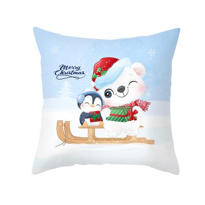 China Memory Christmas Pillow Covers 18*18 Inch Animals Pillow Covers Holiday Rustic Linen Pillow Case For Sofa Couch Christmas Decorations for sale