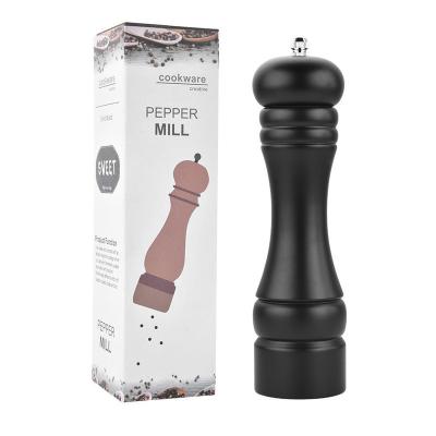 China Sustainable adjustable handmade black and white salt and pepper mills with ceramic machinasm for sale