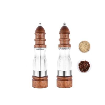 China Sustainable Wood Glass Pepper Mill Acrylic With Ceramic Mechanism for sale