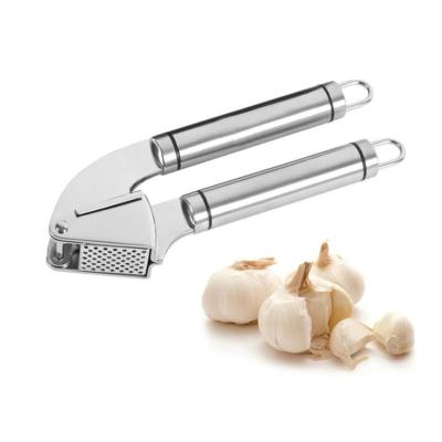 China Wholesale Viable Best Kitchen Garlic Tools Stainless Steel Garlic Press Black Peeler Set for sale