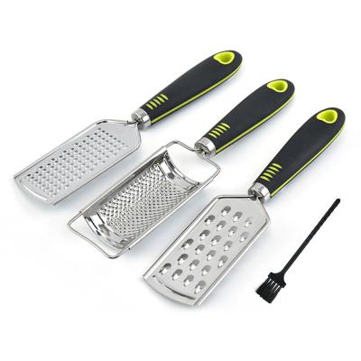 China Sustainable Kitchen Tools Manual Cheese Zester Stainless Steel Cheese Graters Set of 4 for sale