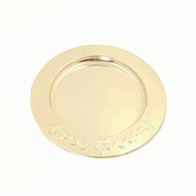 China Confirmed 12inch stainless steel under plates wedding gold suit plates for wholesale for sale