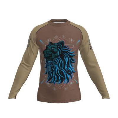 China Long Sleeve Gym Clothing UPF 50 Quick Dry Wholesale Custom Sublimation Anti-UV Printed Logo Rash Guard Custom Made for sale