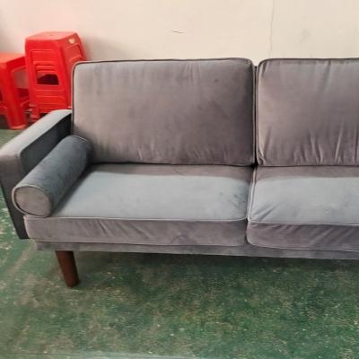 China (Other) Adjustable Canvas Corner Fabric Couch Sofa Bed For Small Space Milan 2pc Gray Sofa Set Furniture Modern Reversible for sale