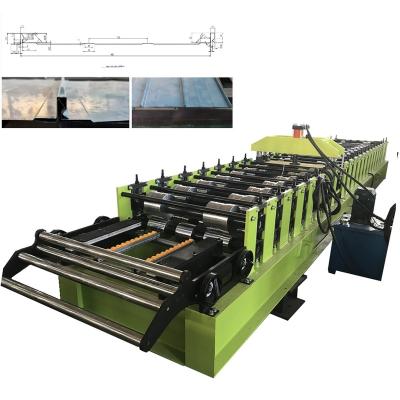 China Building Material Shops Self Lock Position Seam Panel Roll Forming Machine For Roofing for sale