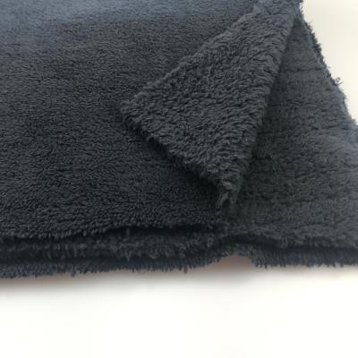 China Wholesale 100% flame retardant double sided poly brushed sherpa fleece fabric home textiles, toys, lining, blanket, cushion for sale