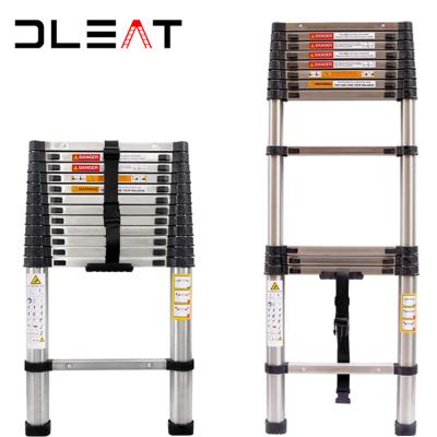 China Folding Ladders 12.5ft Stainless Steel Telescoping Folding Ladder Extension Ladder Heavy Duty Adjustable Safety Non Slip for sale