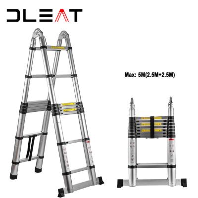 China Folding Ladders Factory Price Telescopic Stair Ladder 5m Double A Type Telescopic Ladder Hinge Parts for sale