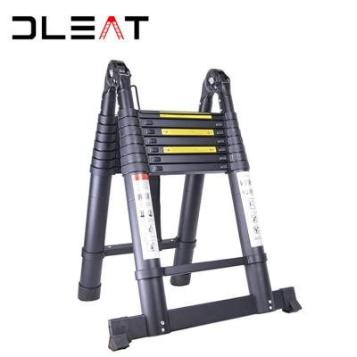 China Folding ladders new listing ladder 7m escalera aluminio telescopic black warehouse ladder with wheels for sale