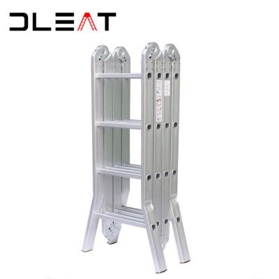 China Universal Folding Ladders 4.7M Straight Height Solid Hinged Climbing Step Ladder With Silvery And Black for sale