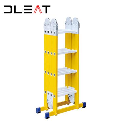 China Folding ladders factory direct sales super durable 4x4 shape steps fiberglass step ladder with high quality en131 assurance for sale