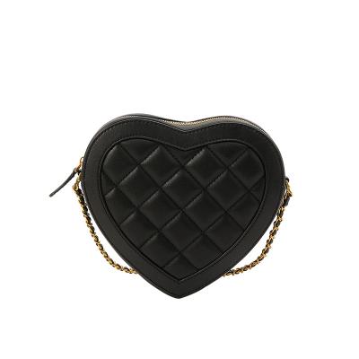 China New Hot Selling Cute Heart Shaped Crossbag Ladies Cross - Body Shoulder Bag For Phone Mini Cute Shoulder Handbag Chain Strap for sale