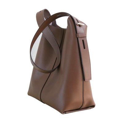 China Custom Made Simple Design High Quality Bucket Lady Bag Women's Trend Shoulder Bag Women Handbag Genuine Leather Purses and Handbags for sale