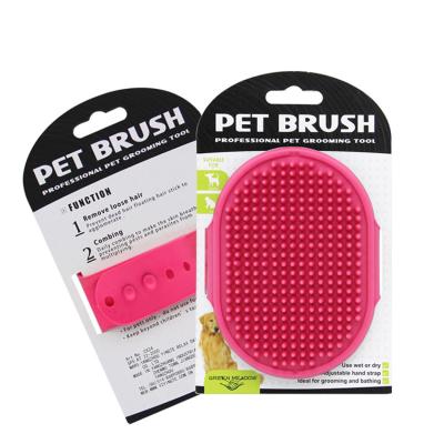 China Stored Pet Products Bathing Brush Dog Cleaning Brush Rubber Cover Animal Bathing Comb for sale