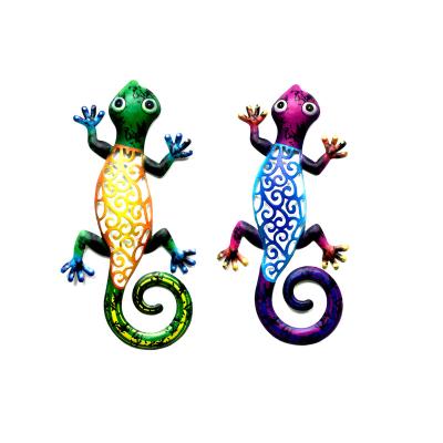 China Wholesale Popular Modern Home Wall Decor Metal Lizard Children's Indoor Outdoor Garden Animals Decorations for sale