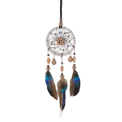 China Feathers Natural Feathers Handcraft Chic Dream Catcher Wall Hanging Decor for sale