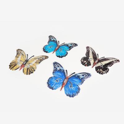 China Garden Decoration Home Color Metal Butterfly Sculpture Inspired Wall Hanging Decoration for Office/Garden/Home for sale