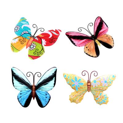 China Colorful Metal Butterfly Wall Art Hanging Decor Patio Garden /Backyard Home Garden Decor for sale