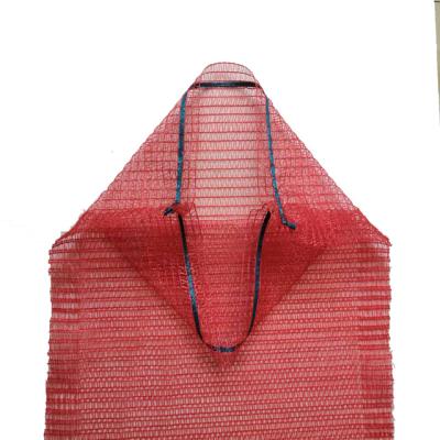 China 40x60cm disposable 17g, 18kg capacity, red potato raschel bags for sale