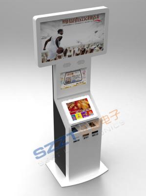 China ZT2222 Large Dual Screen Card Dispensing / Ticket Vending Kiosk with Cash Acceptor for sale