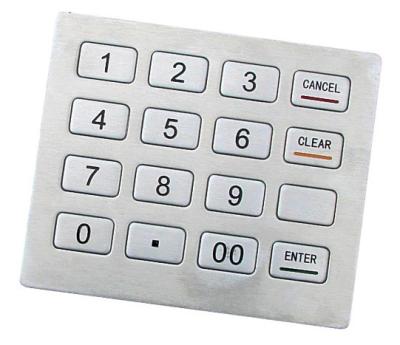 China PCI Pin Pad RS-232 IP65 Stainless Kiosk keypad Support DES, Triple DES Algorithm for sale