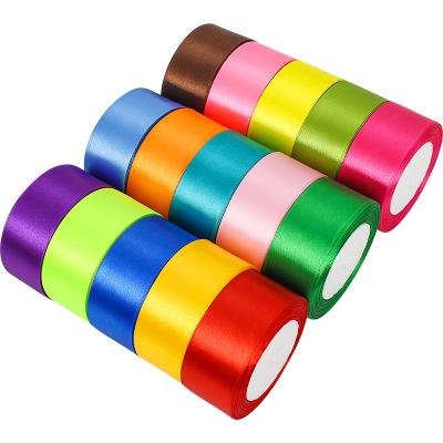 China Wholesale Recyled Solid Color Satin Ribbon 5cm Wide Roll for sale