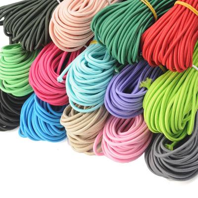 China Durable Stretch Cord 1.5mm-8mm Colorful Rubber Round Braided Poly Nylon Bungee Cord Bungee Cord for sale