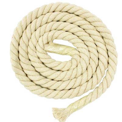 China Sustainable three strand twisted cotton rope macrame tie products 20mm 10mm 12mm coloring wholesale custom weave polyester cotton rope for sale