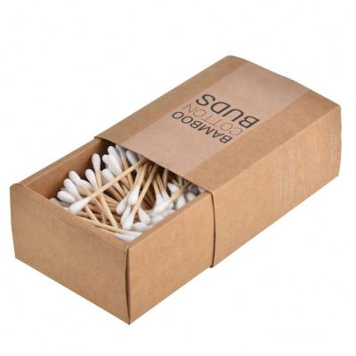 China Eco-Friendly Natural Organic Round Head Double Head Sticker And Cotton Cotton Buds Bamboo Swabs for sale