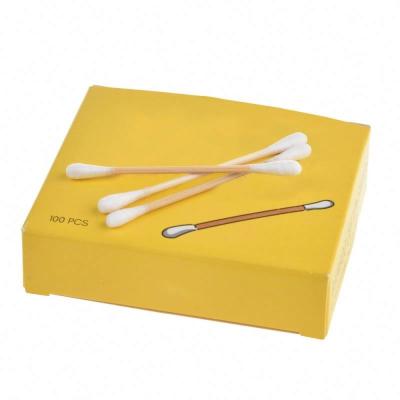 China Eco-Friendly Customs Bamboo Sticker And Cotton Head Bamboo Cotton Swabs for sale