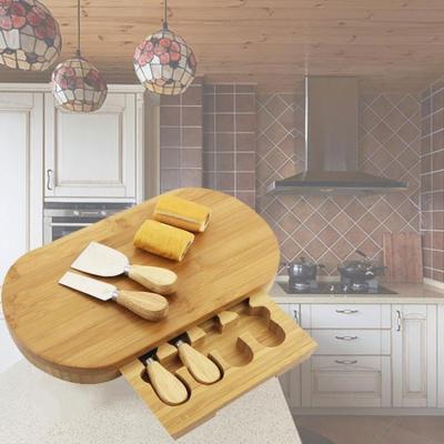 China Viable Hot Selling Cheese Cutting Board and Wooden Bamboo Knife Set for sale