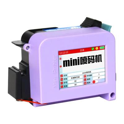 China Purple Mini Inkjet Printer 2.4 Inch Screen Printer Production Date for sale