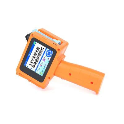 Cina Orange 2,8 Inch Screen Smart Handheld Small Inkjet Machine Mezzo pollice imballaggio alimentare Data di produzione macchina di codifica in vendita