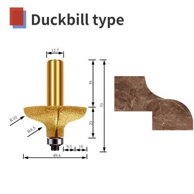 Cina CNC engraving tool Chamfer Duckbill type diamond vaccum brazed marble stone granite in vendita