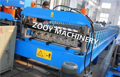 China Automatic Decoiler Floor Deck Cold Roll Forming Equipment With PLC Control, Chains Transmission for sale