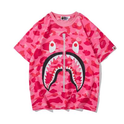 China Anti-Wrinkle Anti-Wrinkle 2021 Summer BAPE Aape WGM Shark Casual T-Shirts Wholesale High Quality T-shirt For Unisex Women for sale