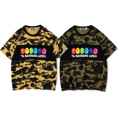 China 2021 summer anti-wrinkle anti-wrinkle aape camouflage BAPE 1er leads casual T-shirts wholesale high quality T-shirt for men adult for sale