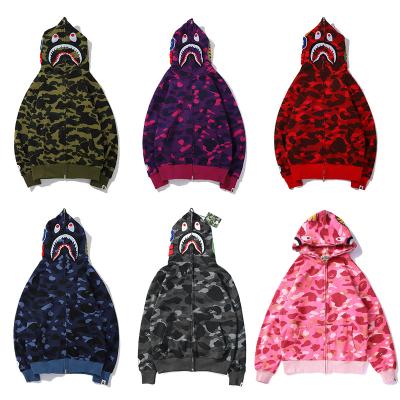 China 2021 High Quality Hot Anti Wrinkle Girls Hoodies Bape Anti Wrinkle Sweats Coat Full Sublimated Jacket Zipper Hoodie For Women Men for sale