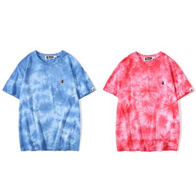 China Bape Original Edition Anti-Wrinkle 100% Best Quality Cotton Classic Shirt Red-Pink Blue T-Shirts 1:1 Tie Dye Bathing Bape T-shirt monkey for sale