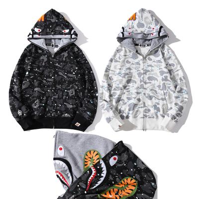 China 2021Wholesale Anti Wrinkle Spring Factory Jacket Camouflage Hoodie Slippers Double Zipper Bathing Monkey Shark Tank Top For Men for sale